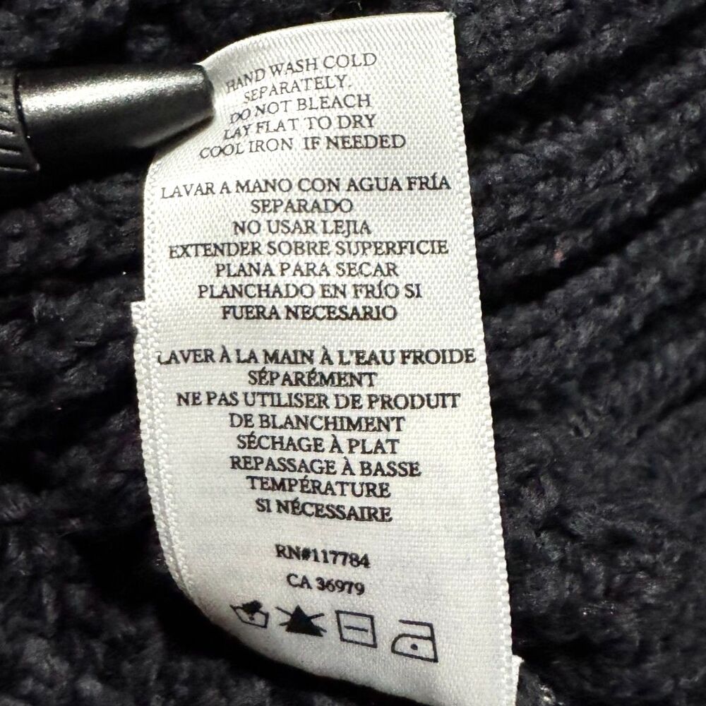 Rails Dhalia Black Eyelet Puff Sleeve BCI Cotton Blend Chunky Knit Sweater M - Picture 8 of 8